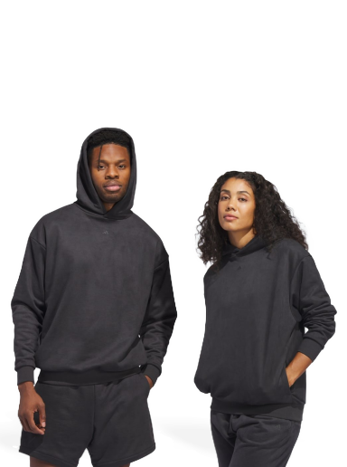 Dukserice adidas Performance Basketball Sueded Hoodie Crna | IN7705