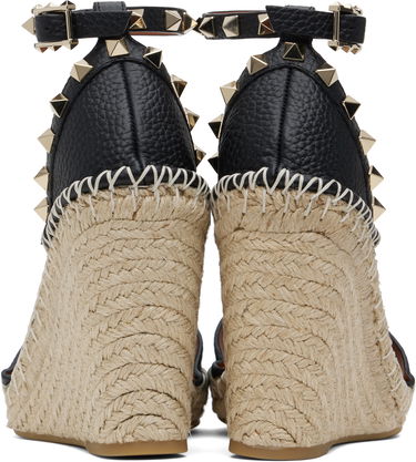 Njega cipela Valentino Valentino Garavani Double Rockstud Wedge Heeled Sandals Crna | 6W2S0090VTO, 1