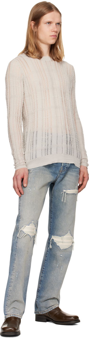 Jeans AMIRI AMIRI Suede Straight MX1 Jeans Plava | AMDNGH1085, 3