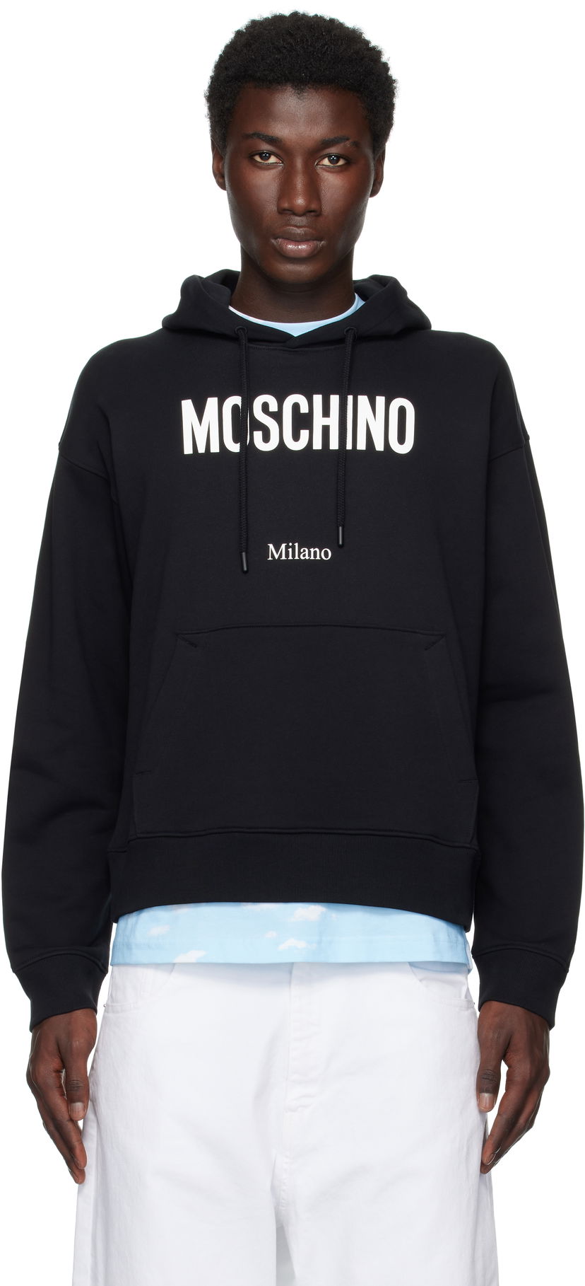 Dukserice Moschino Moschino Printed Organic Cotton Hoodie Crna | 252ZZ170852281555