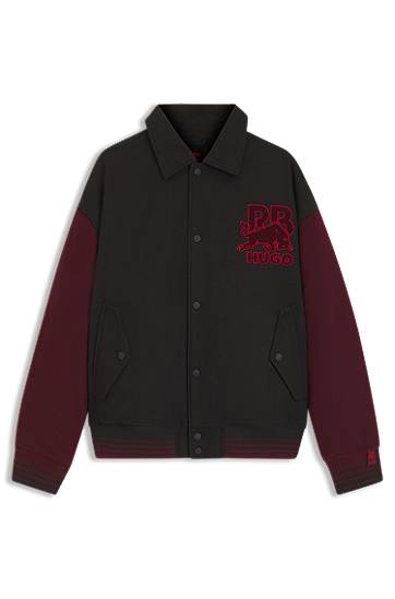Bomber jakna BOSS HUGO x RB regular-fit varsity-style jacket with bull graphics Višebojno | 50549448, 0