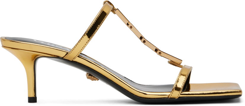 Dodaci Versace Versace Patent Heeled Sandals Metalik | 1018735_1A08609_1X00V