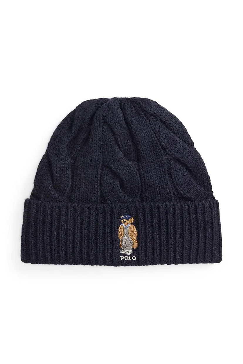 Kapica Polo by Ralph Lauren Polo Ralph Lauren Cable-Knit Beanie with Polo Bear Tamnoplava | 455981433