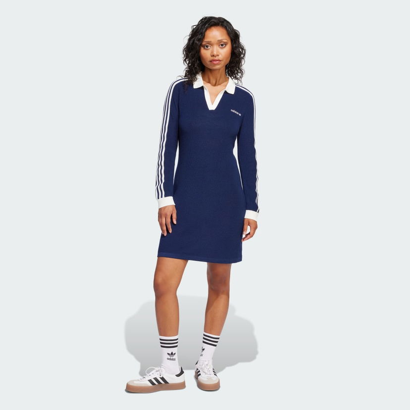 Haljina adidas Performance Knitted Polo Dress Plava | JC7690