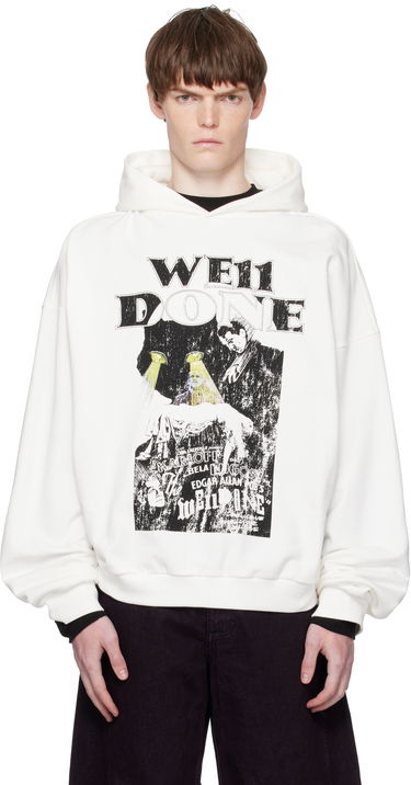 Dukserice We11done We11done Cat Poster Graphic Hoodie Bijela | WD-TH2-25-837-U-WH, 0