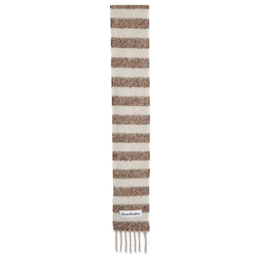 Šal Acne Studios Knitted Scarf With Stripes Smeđa | CA0358-AIP
