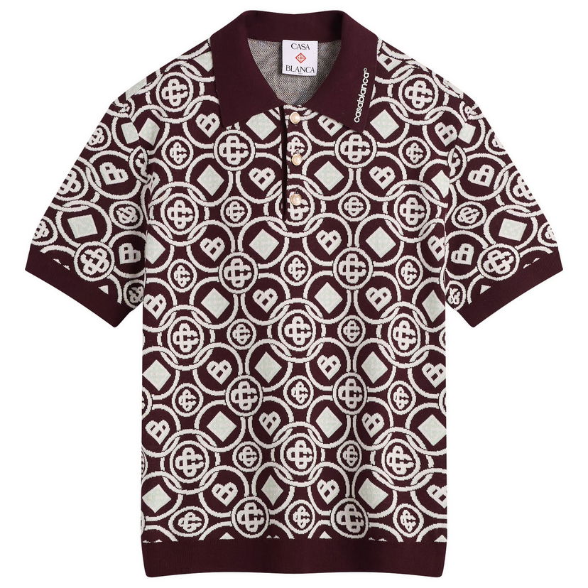 Polo majica Casablanca Casablanca Monogram Polo, Size Large Tamnocrvena | M-AW25-KW-1092-01
