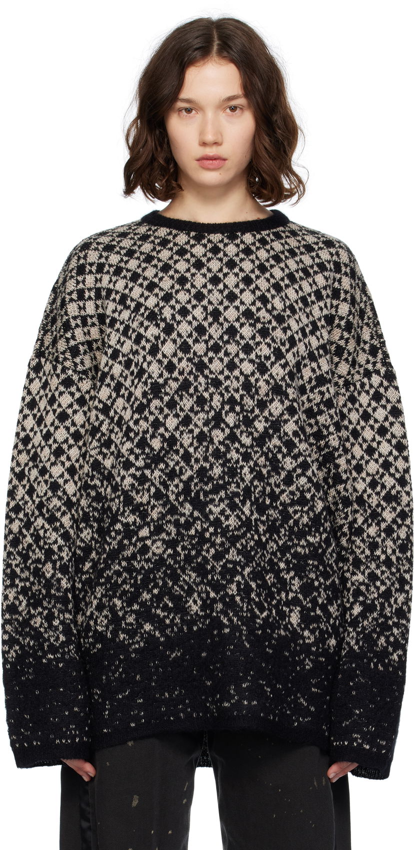 Džemper Maison Margiela MM6 Maison Margiela Wool & Mohair Dip Dye Sweater Crna | S52HL0051 M13136