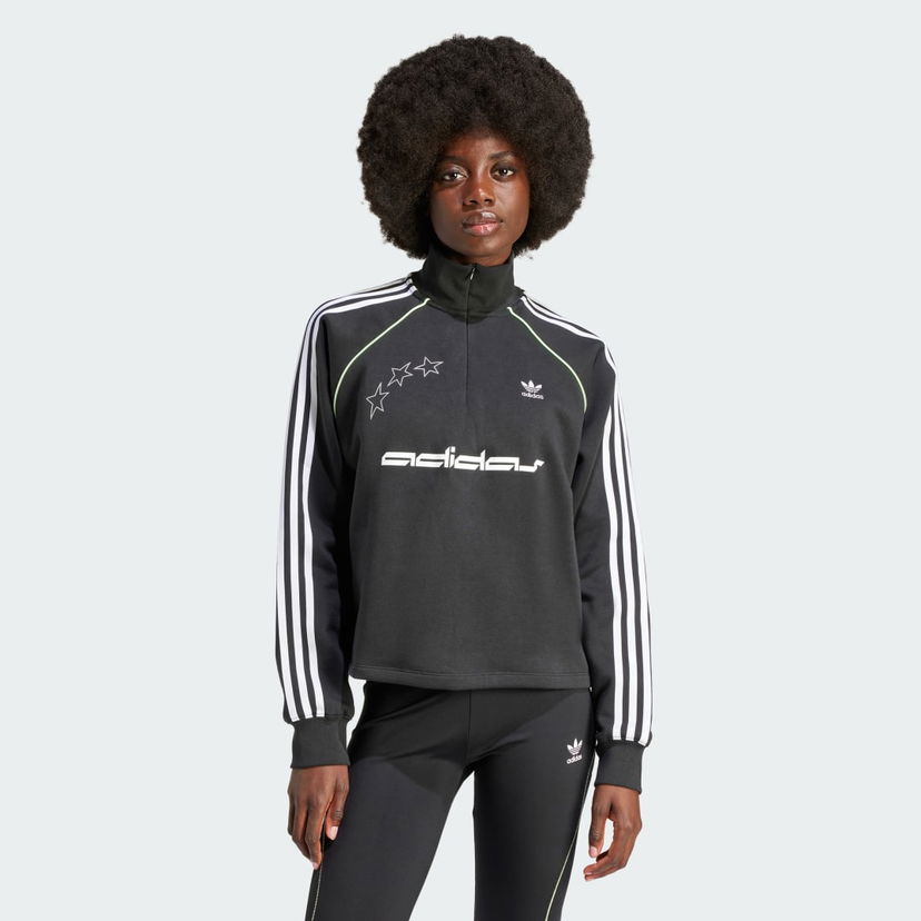Dukserice adidas Originals 1/2 Zip Sweatshirt Siva | IT9703