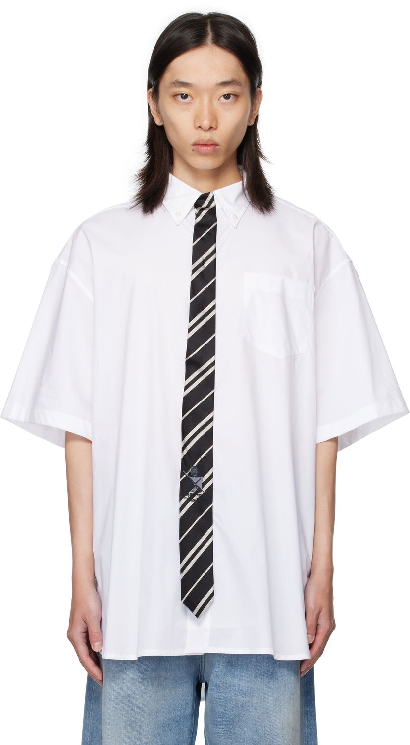 Košulja VETEMENTS Vetements Tie Short-Sleeve Shirt Bijela | UH76SH250W
