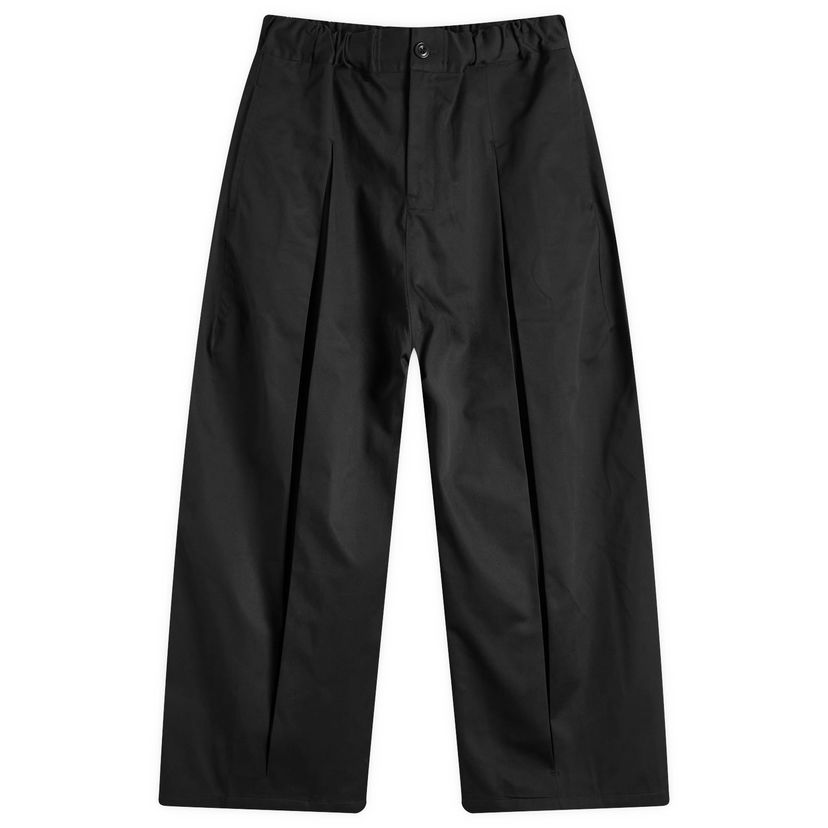 Hlače sage NATION Sage Nation Box Pleat Trousers, Size Large Crna | S011-BLK