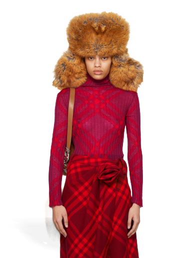 Džemper Burberry Check Turtleneck Ružičasta | 8076508