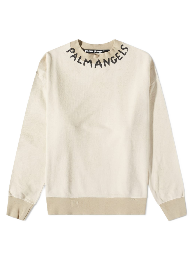 Dukserice Palm Angels Neck Logo Crew Sweat Bež | PMBA065S23FLE0090110