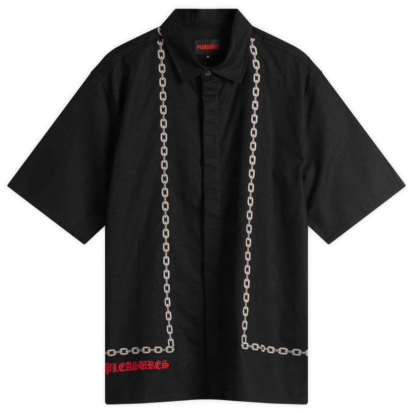 Košulja Pleasures Pleasures Chain Shirt, Size Large Crna | P25SU003-BLK