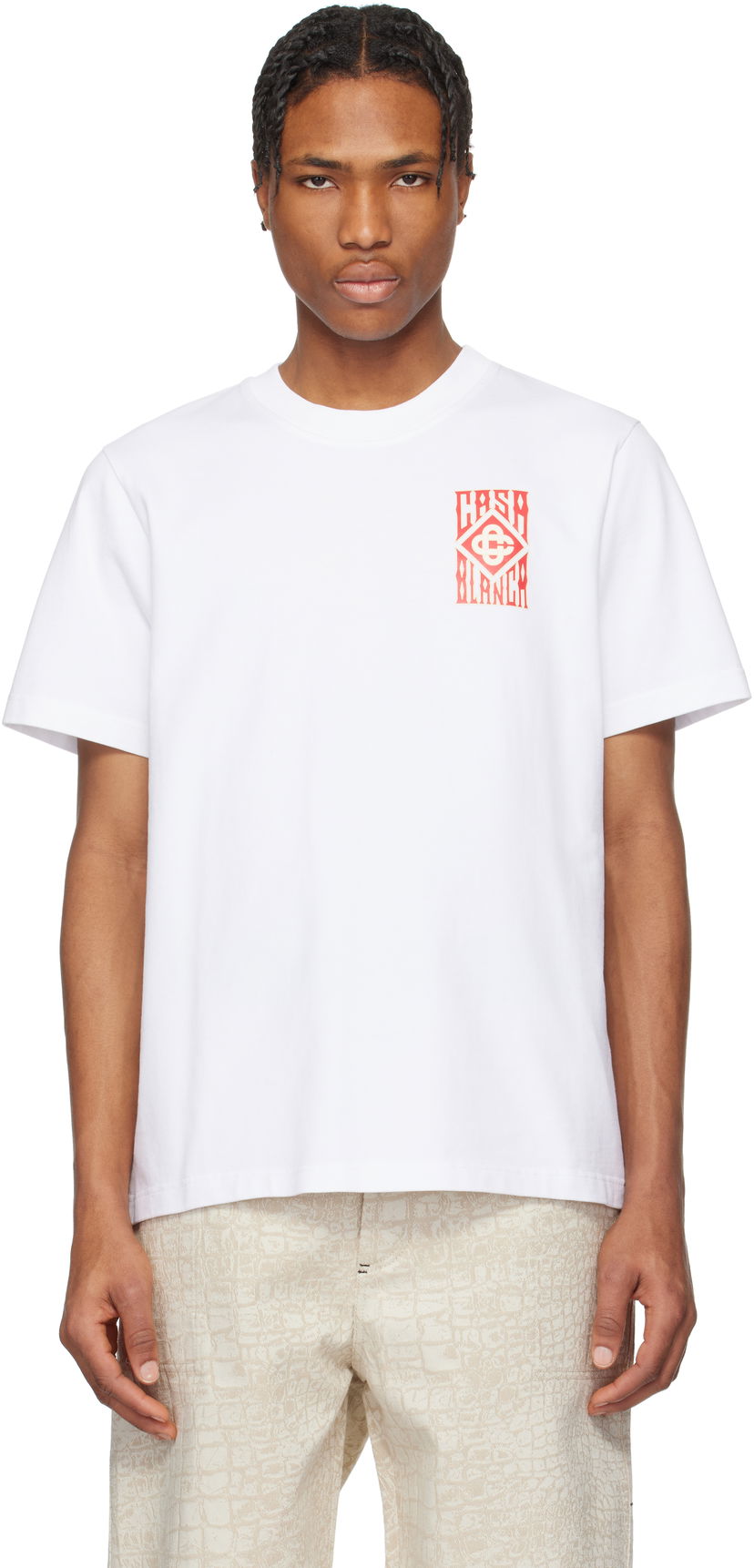 Majica kratkih rukava Casablanca Casablanca Gothic Logo T-Shirt Bijela | MS25-JTS-001-19-EX-SSENSE