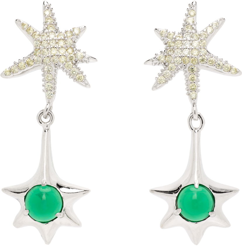 Naušnice Collina Strada Collina Strada Star Drop Chrysoprase Earrings Zelena | XX1095