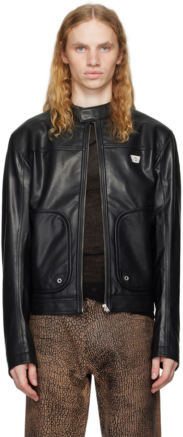 Jakna MISBHV Faux-Leather Jacket Crna | 241M406
