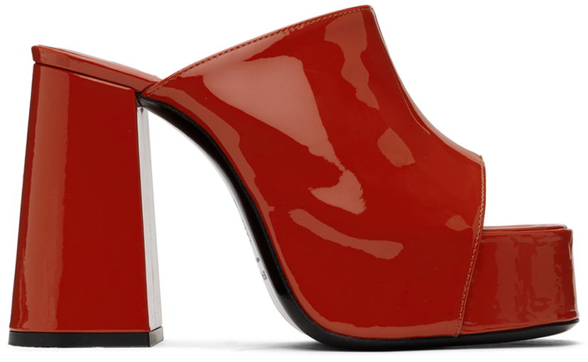 Njega cipela BY FAR BY FAR Brad Heeled Sandals Crvena | 23PFBRAMBUGP