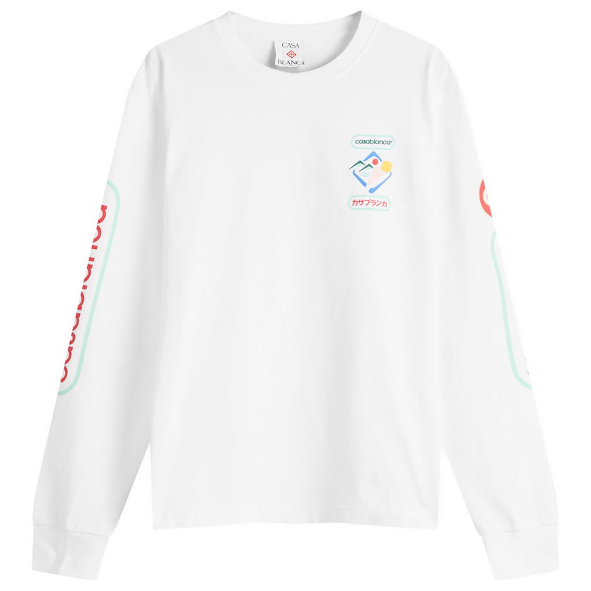 Majica kratkih rukava Casablanca Casablanca Fuji Dream Screen Printed Long Sleeve T-Shirt, Size Large Bijela | MPF25-JTP-151-01