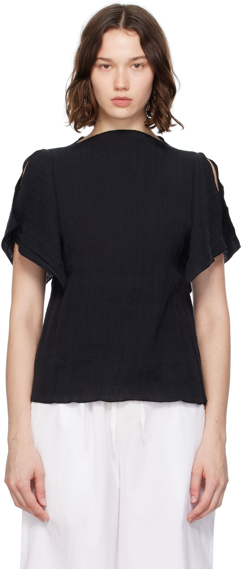 Majica kratkih rukava Baserange Baserange Folio Short Sleeve Top Crna | TOFO-LC-SU25