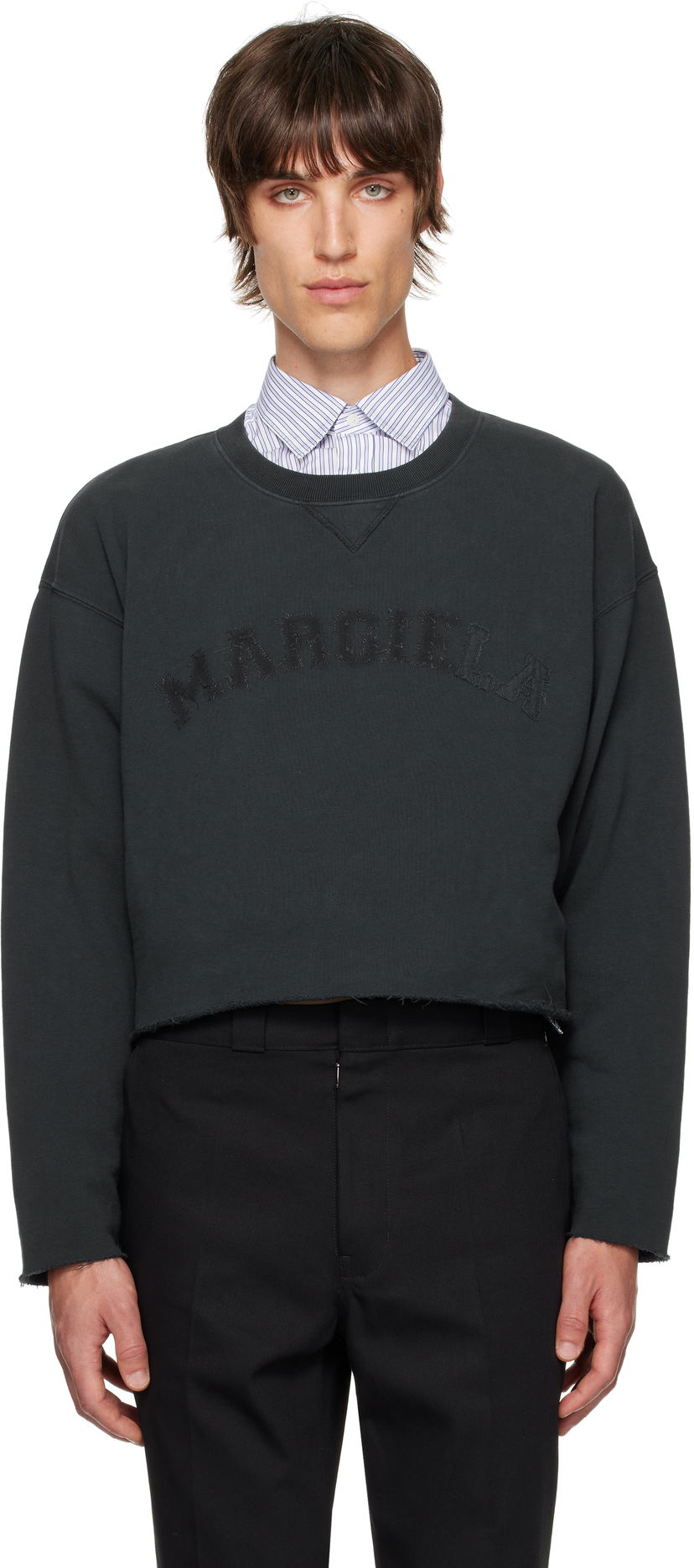 Dukserice Maison Margiela Firm Sweatshirt Crna | S51GU0134 S25570