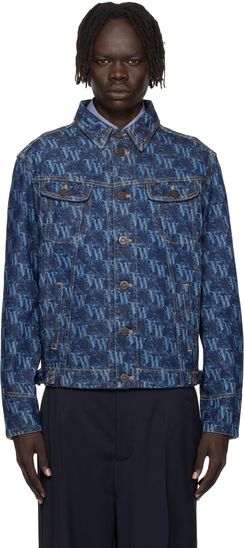Jakna Vivienne Westwood Vivienne Westwood Stormrider Denim Jacket Plava | 2801000K-W014I-