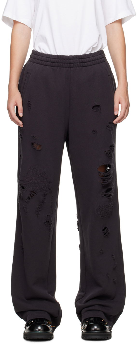 Trenirka We11done We11done Distressed Sweatpants Crna | WD-TA2-24-728-U-BK