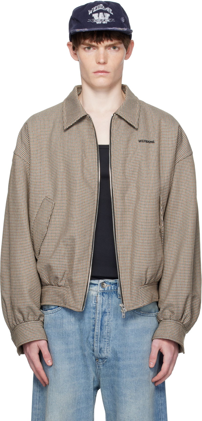 Bomber jakna We11done We11done Checkered Bomber Jacket Smeđa | WD-JK2-25-013-M-BG