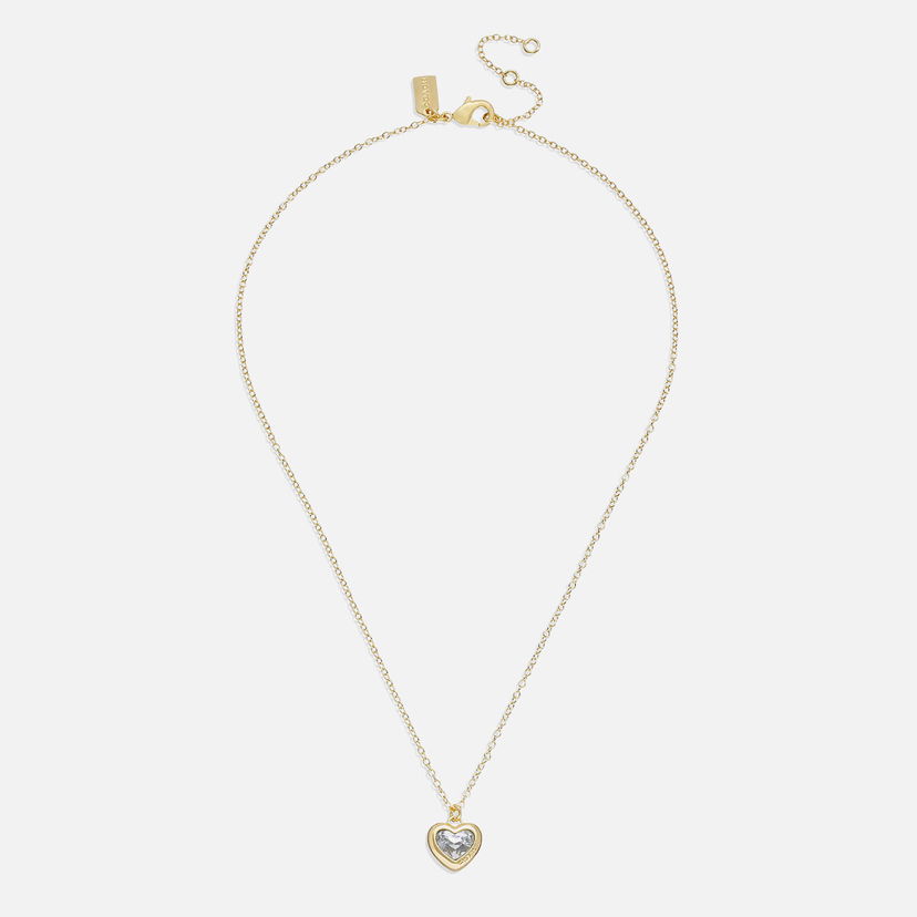 Ogrlica Coach Pendant Necklace With Heart Metalik | 37422735GLD111