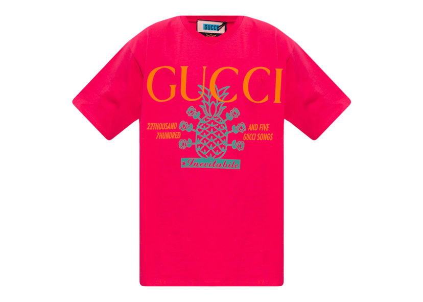 Majica kratkih rukava Gucci Pineapple Collection T-shirt Pink Ružičasta | 616036 XJD20 5251