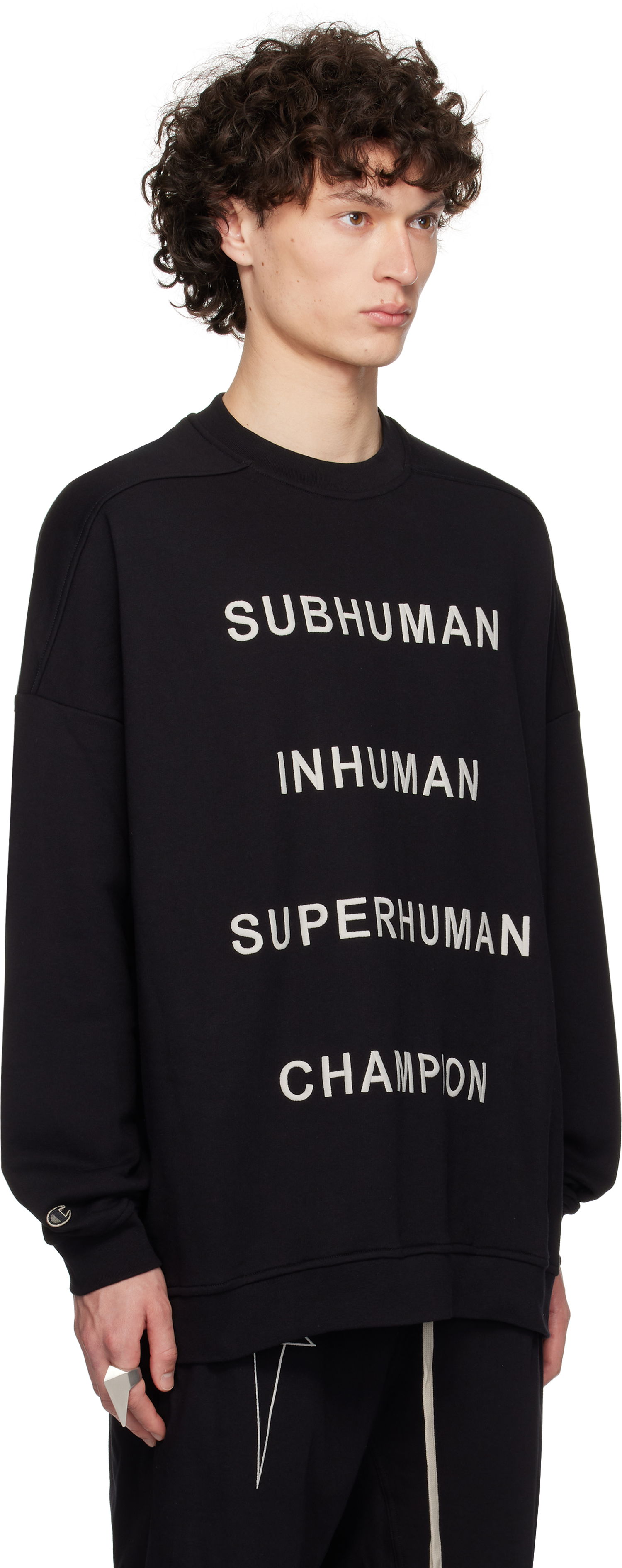 Dukserice Rick Owens Rick Owens Champion Edition Jumbo Sweatshirt Crna | CM01E1669 CHFE FELPA, 1