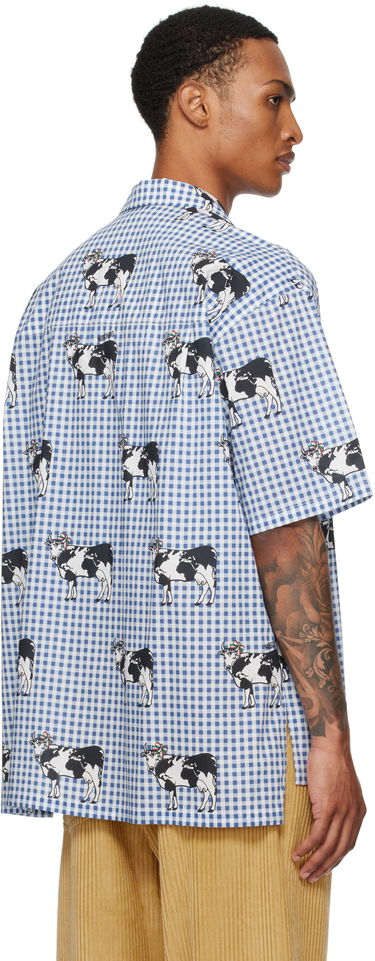 Košulja Moschino Moschino Archive Cow Gingham Print Shirt Plava | 252ZZV021352541293, 2
