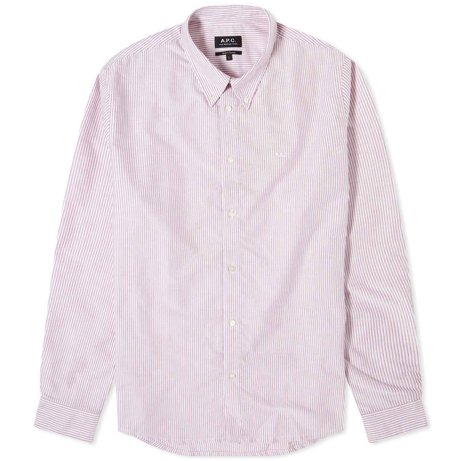 Košulja A.P.C. Greg Log Button Down Stripe Shirt Crvena | COGUH-H12499-GAB, 0