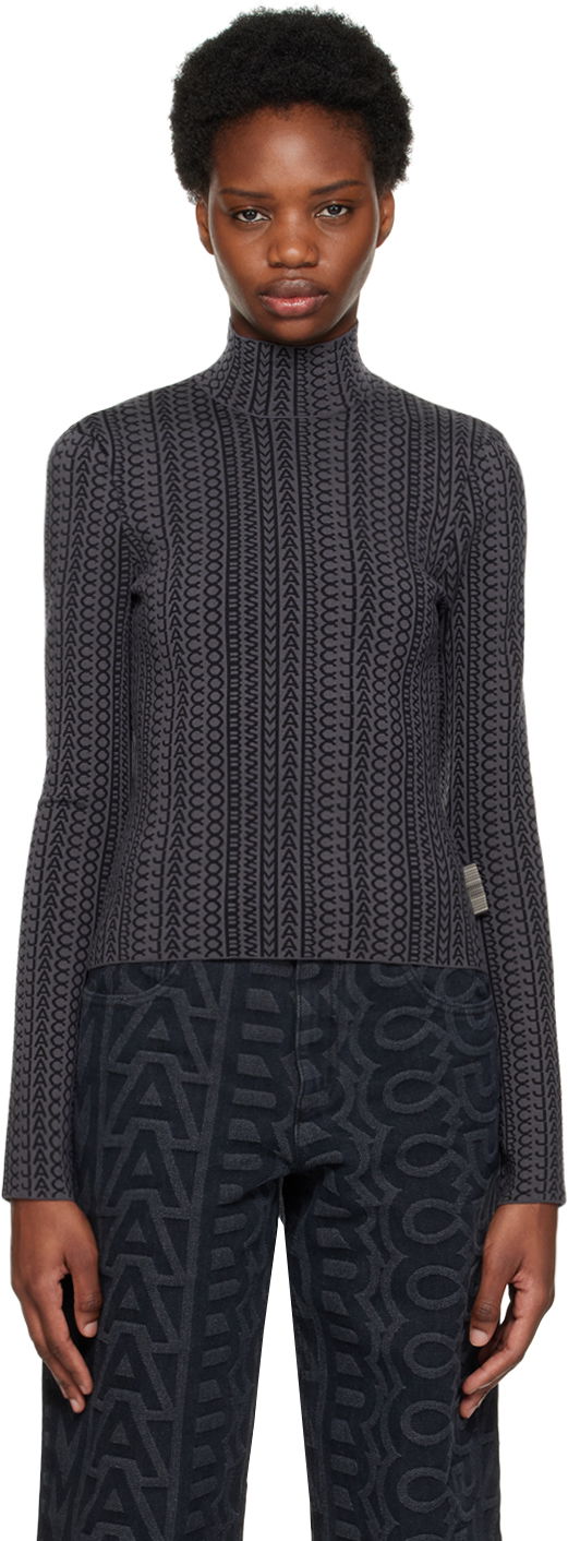Džemper Marc Jacobs Marc Jacobs 'The Monogram' Turtleneck Top Siva | N611J01RE22