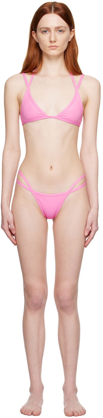 Kupaći kostimi The Attico Attico Double Strap Bikini Ružičasta | 233WBB62 PA21