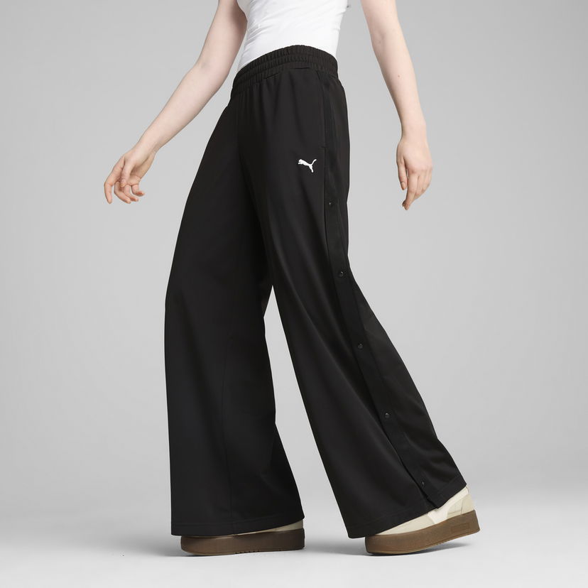 Trenirka Puma WARDROBE ESS Snap Button Wide-Leg Pants Crna | 629804_01