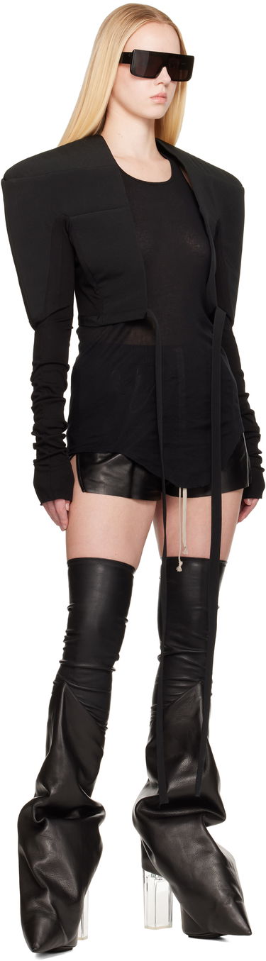 Jakna Rick Owens Rick Owens Hollywood Tight Blazer Crna | RO01E7275 PCVSJA, 3