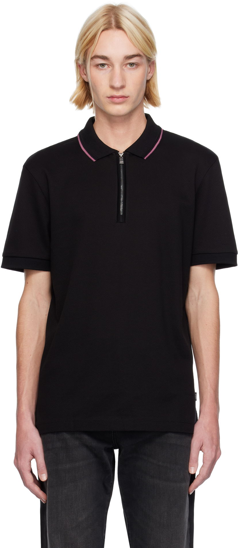 Polo majica BOSS Zip Placket Polo Crna | 50532612