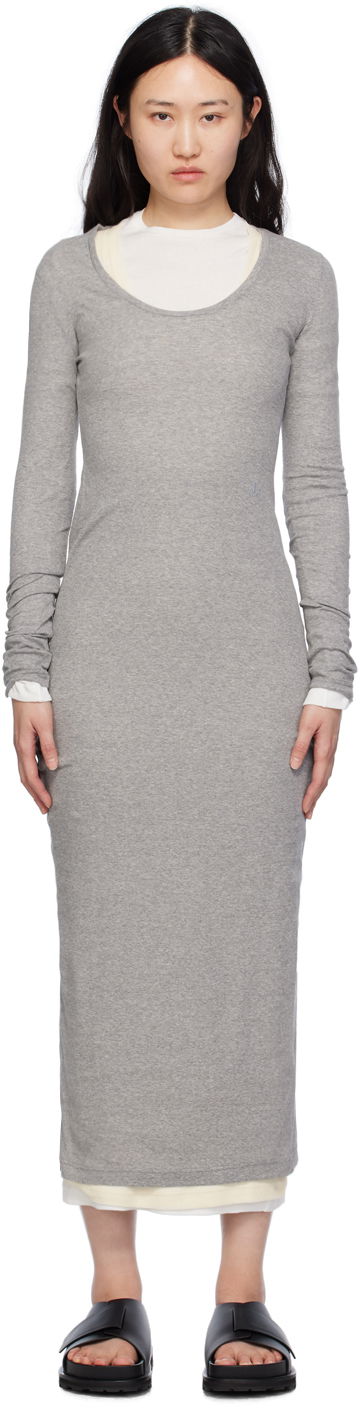 Haljina Jil Sander Layered Maxi Dress Siva | J40FV0103_JTN357