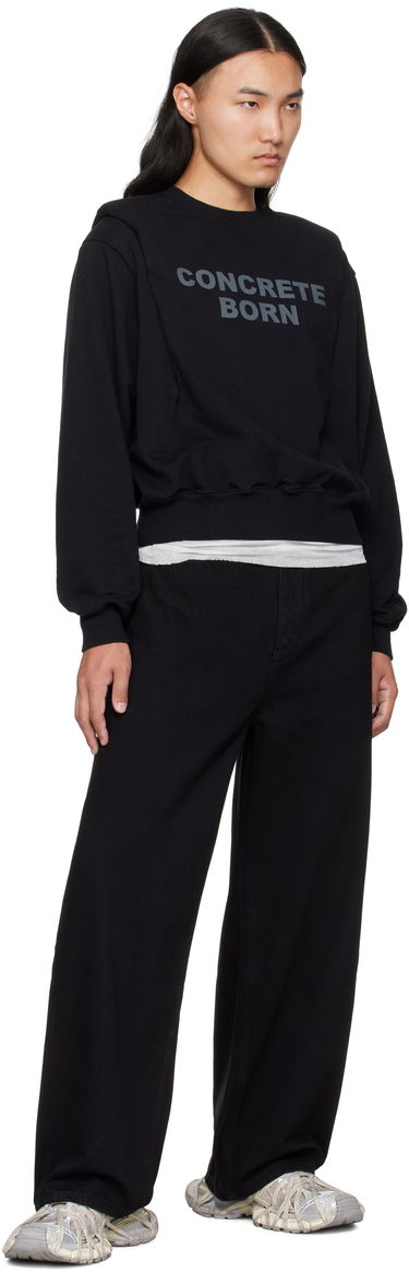 Dukserice Han Kjøbenhavn Han Kjobenhavn Collared Crewneck Sweatshirt Crna | M-134680, 3