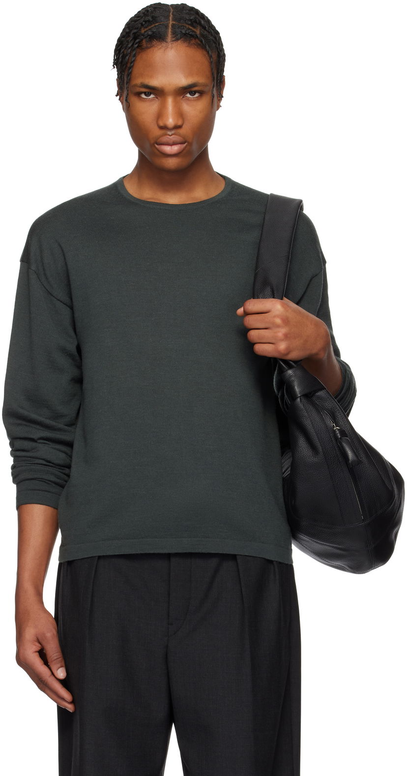 Džemper LEMAIRE Lemaire Crew Neck Sweater Zelena | TO1359 LK087