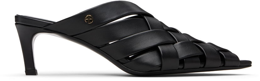 Dodaci Anine Bing ANINE BING Eve Woven Heeled Mules Crna | A-14-11311-BLK1