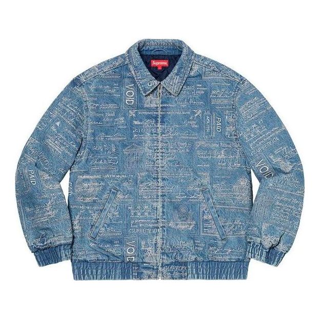 Bomber jakna Supreme Checks Embroidered Denim Jacket Plava | SUP-SS20-452