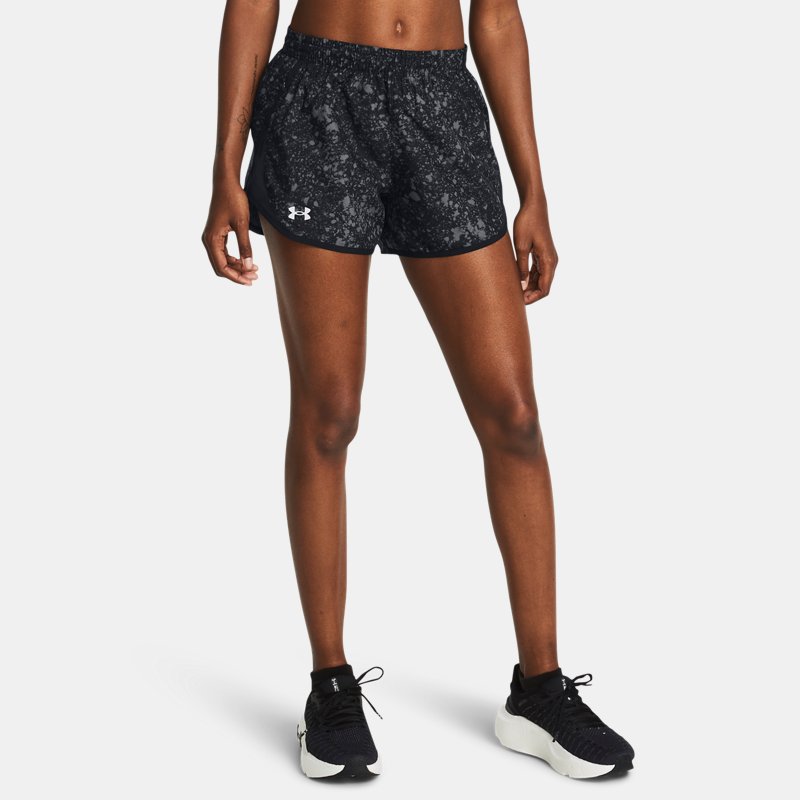 Kratke hlače Under Armour Fly-By Shorts mit Aufdruck für Damen (8 cm) Schwarz Crna | 1382439-001