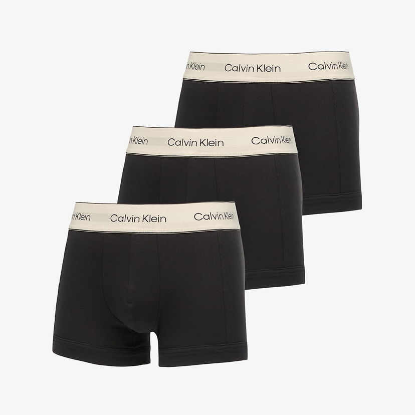 Čarape CALVIN KLEIN Heritage Cotton Stretch Trunk 3-Pack Crna | LV00NB4446 UB1