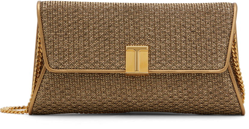 Ručna torbica Tom Ford Tom Ford Nobile Textured Fabric Clutch Metalik | L1736-TSY048X