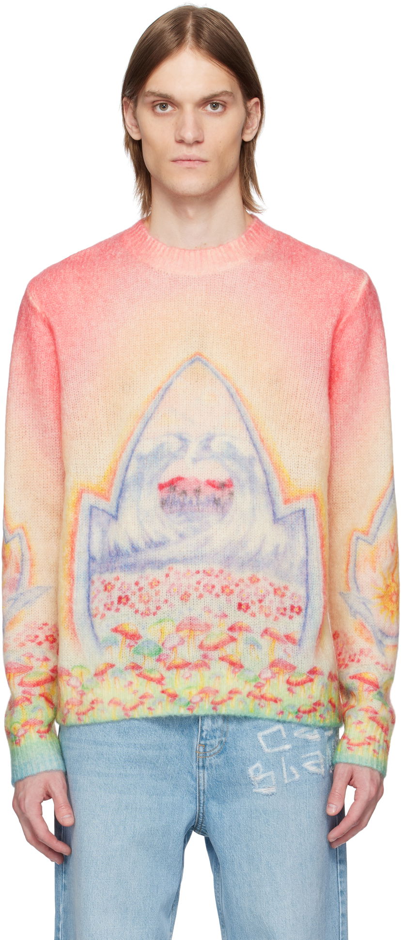 Džemper Casablanca Casablanca Psychedelic Nirvana Knit Sweater Ružičasta | MS25-KW-922-01
