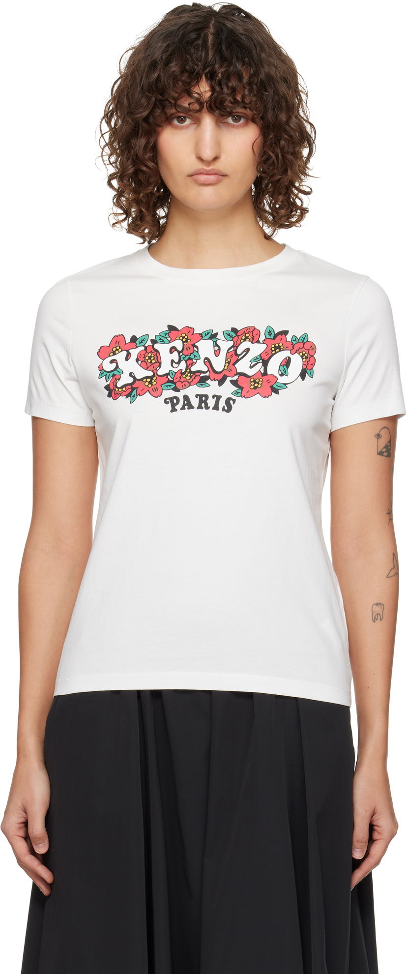 Majica kratkih rukava KENZO VERDY Edition Cotton Graphic T-Shirt Bijela | FF52TS1494SO