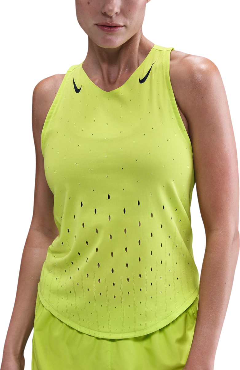 Majica bez rukava Nike AeroSwift Perforated Running Tank Top Žuta | fn2504-389, 0
