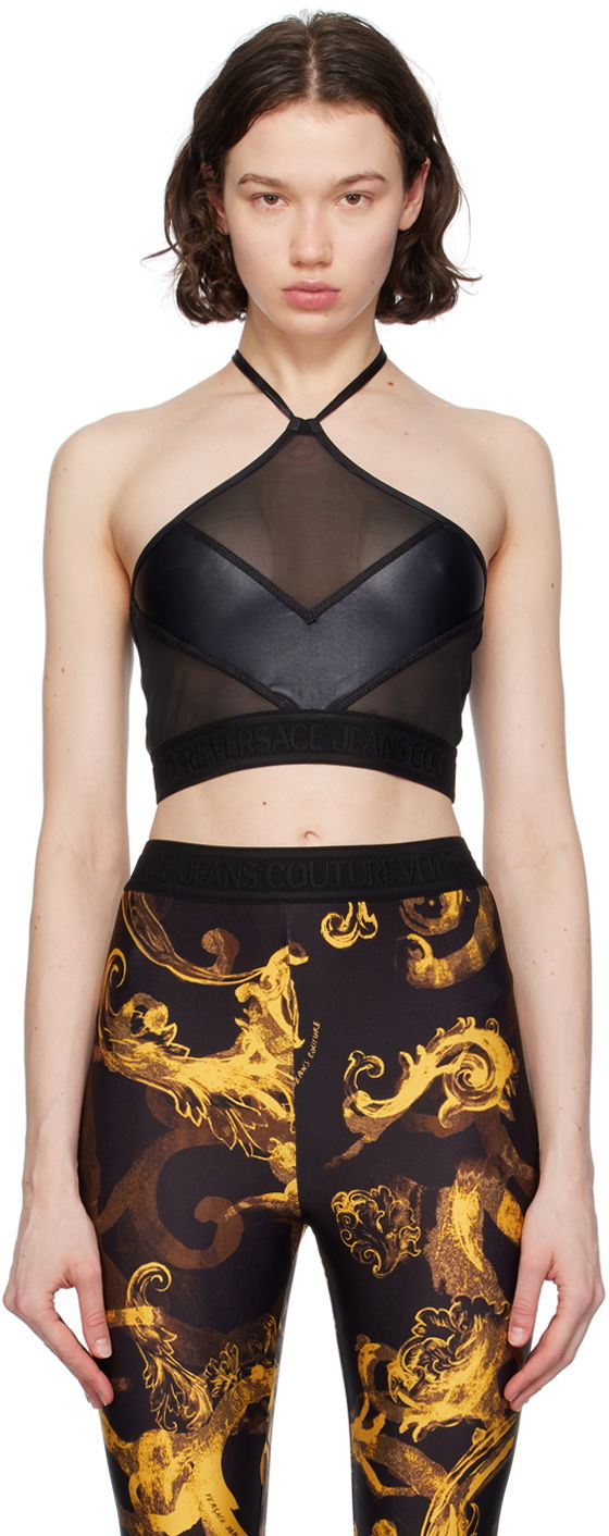 Majica bez rukava Versace Jeans Couture Black Paneled Tank Top Crna | E76HAM209_EJ0062